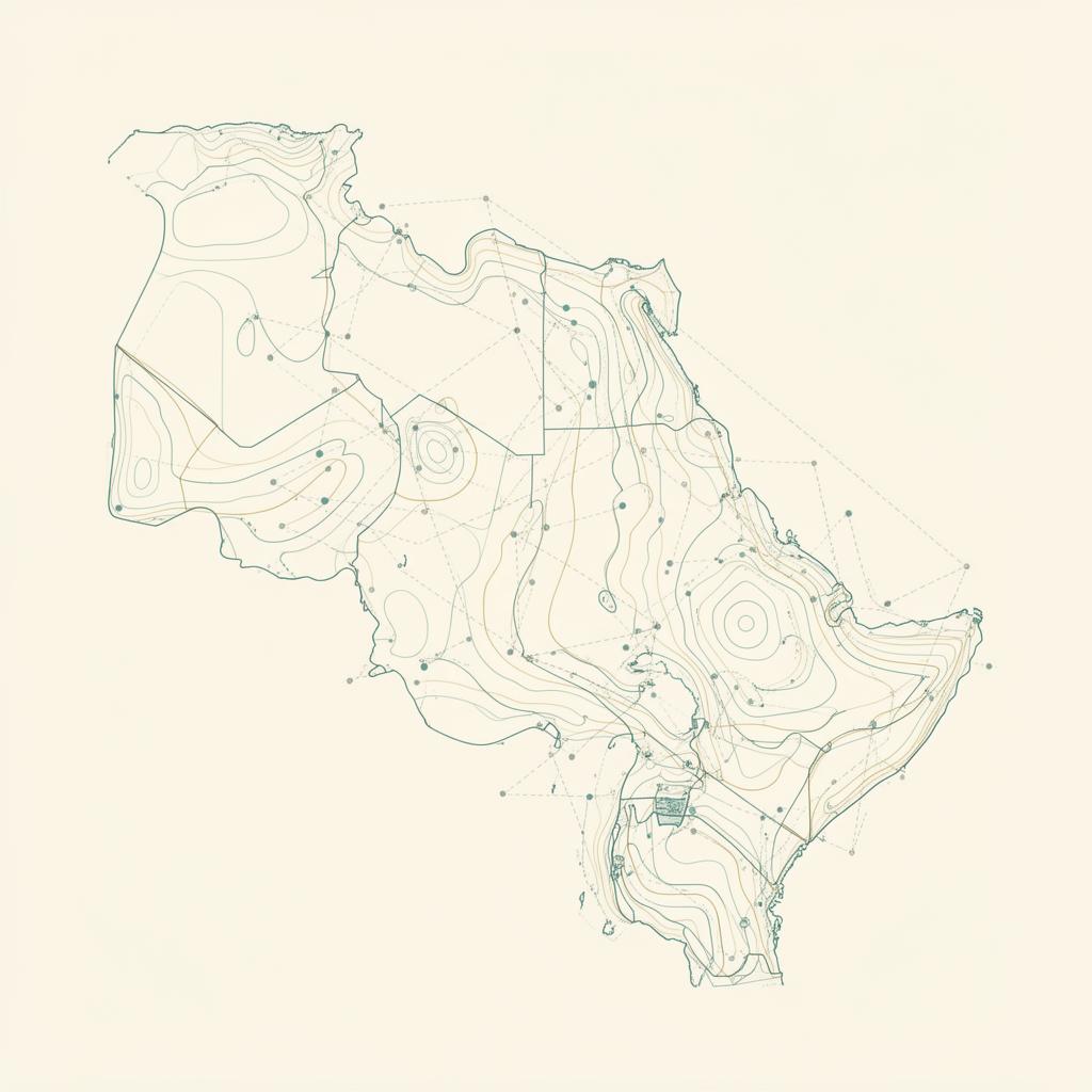 Topographic map of the Horn of Africa with finance network overlay